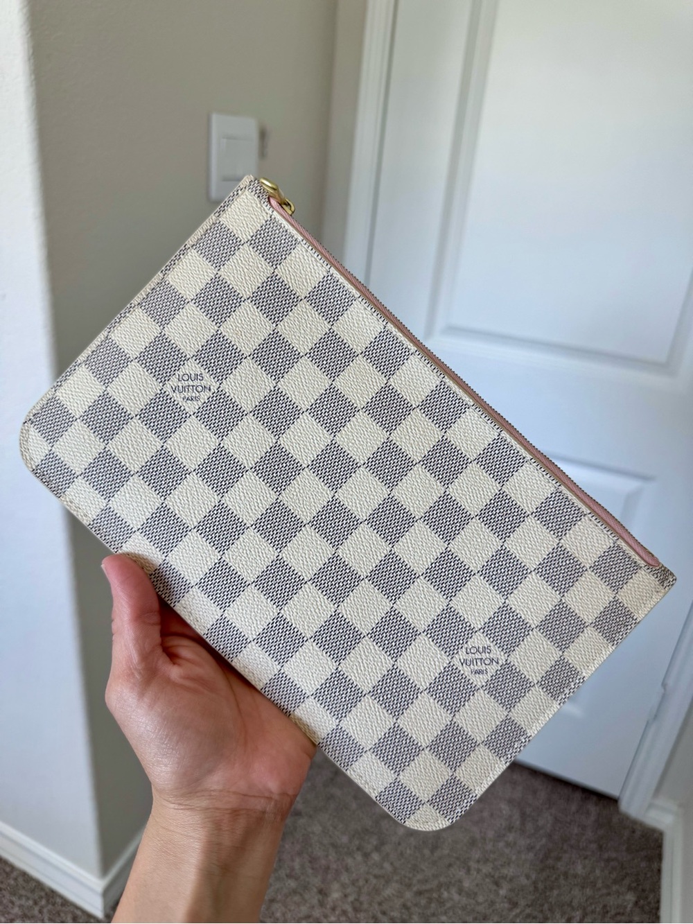 Authentic Louis Vuitton Damier Azur Zip Pouch